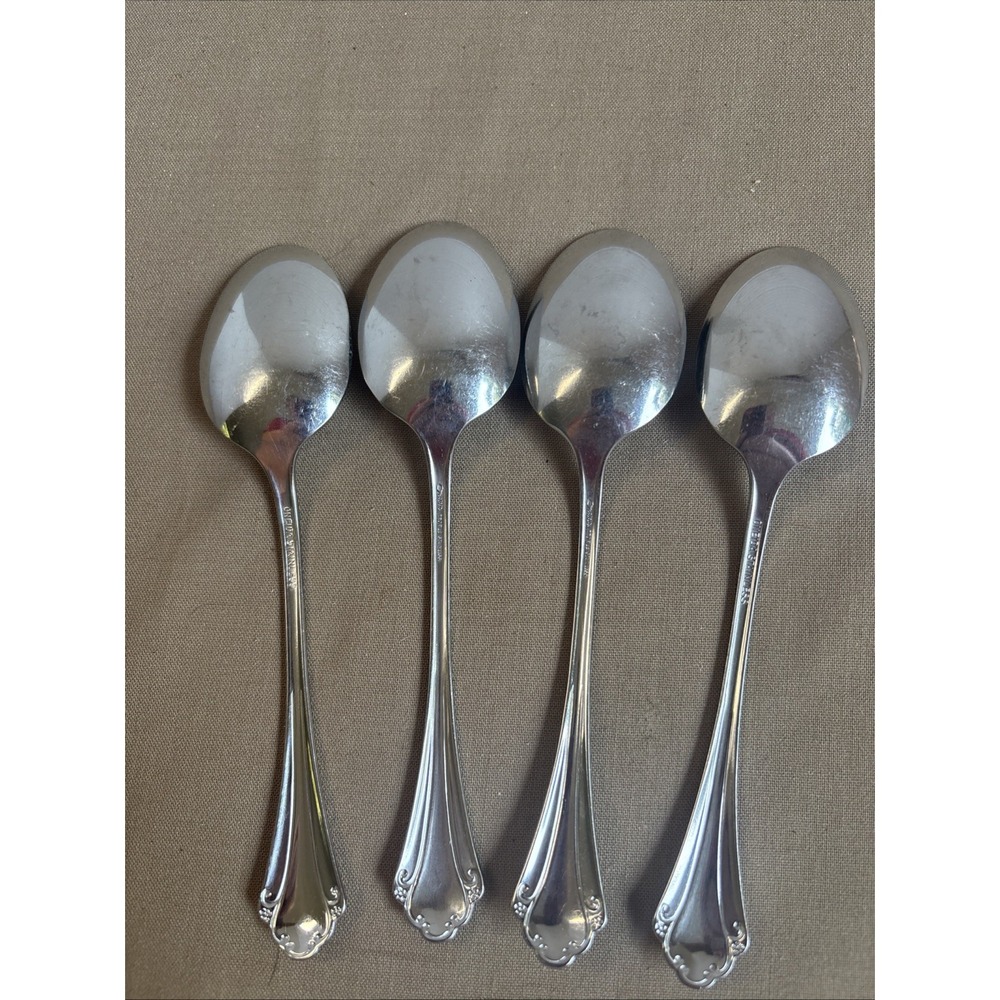 FALKIRK Pattern Oneida Stainless Tablespoons Set Of 4 By Oneida Profile 6 1/2" - Picture 2 of 3